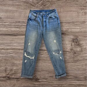 Distressed Blue Jeans